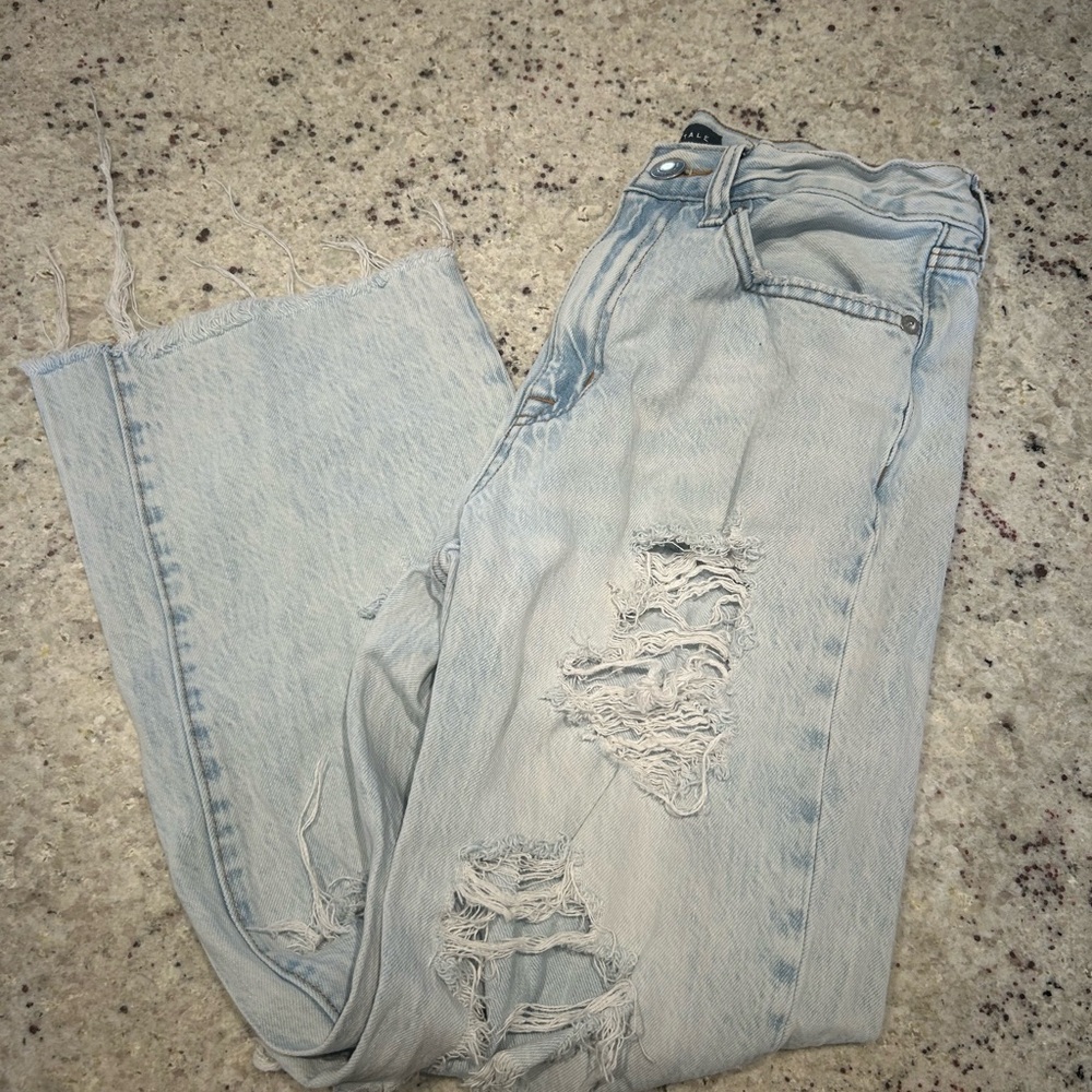 Aeropostale Faded Blue Distressed Boyfriend Jeans